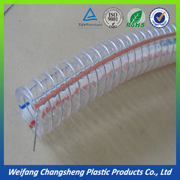 Stainless Steel Wire Reinforced 4 inch PVC Flexible Hose Pipe